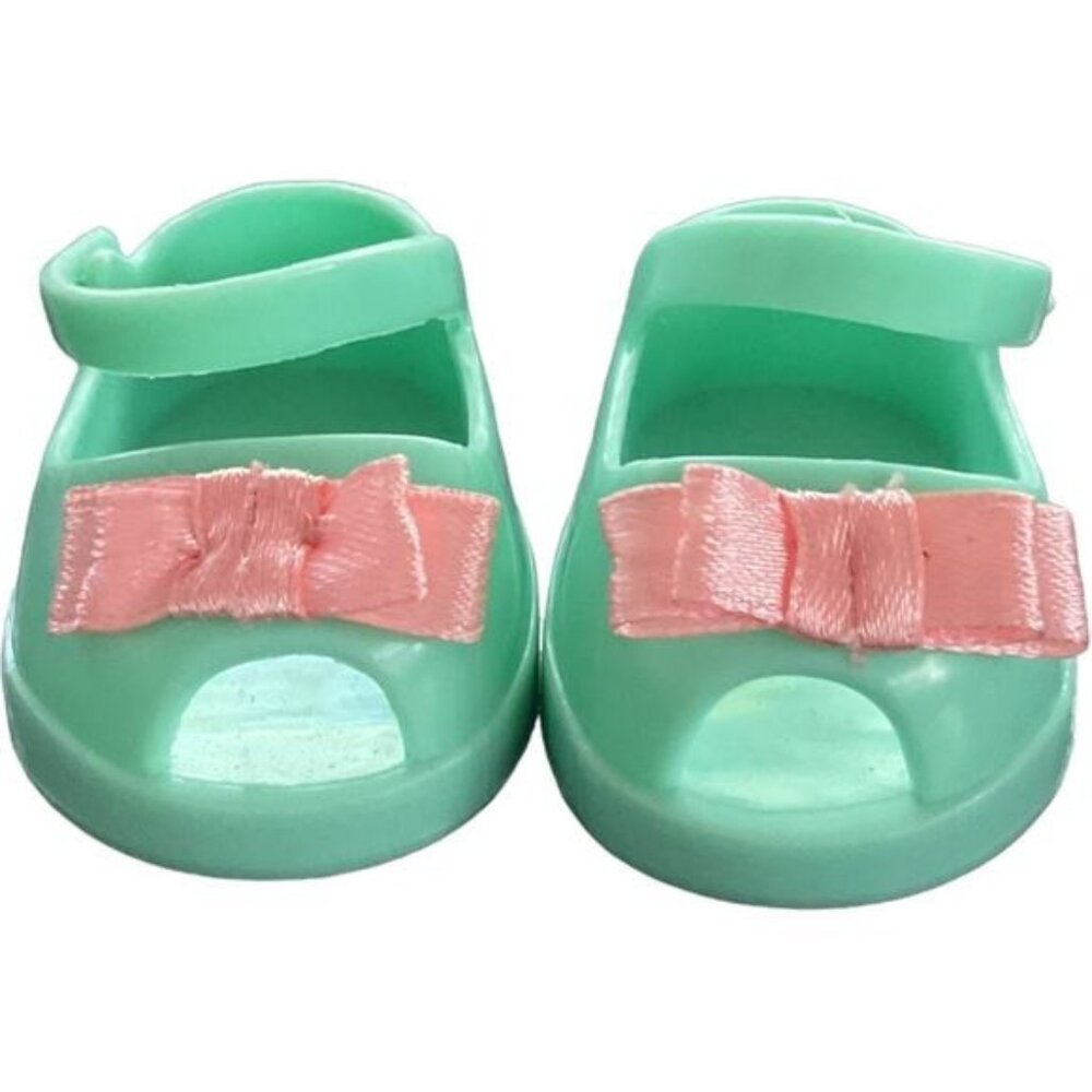 My Life Doll Green Sandals With Pink Bows